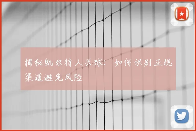 揭秘凯尔特人买球：如何识别正规渠道避免风险